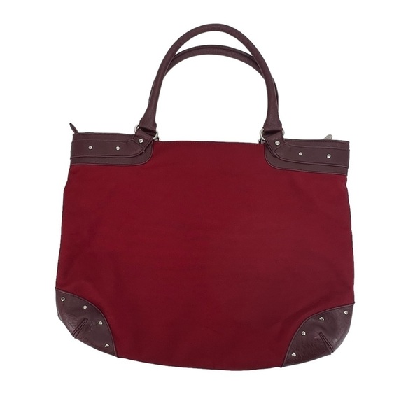 Jessica Simpson Red Canvas Tote Shoulder Bag Purse - Picture 2 of 7